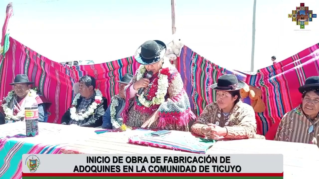 INICIO DE OBRA DE FABRICACIÓN DE ADOQUINES EN LA COMUNIDAD DE TICUYO DEL MUNICIPIO DE LAJA