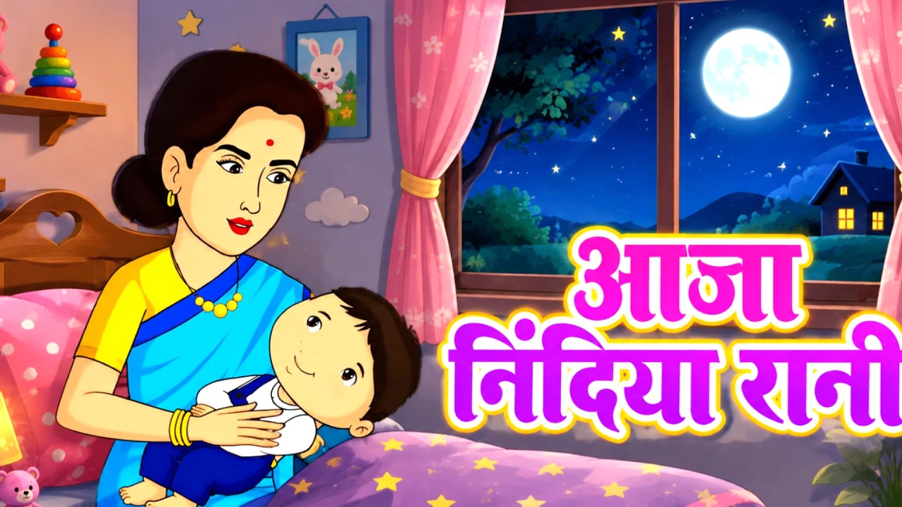 Aaja Nindiay Rani Aaja | Hindi Lori | Baby Sleep Songs | Kids Rhymes | Nursery Rhymes - Rainbow