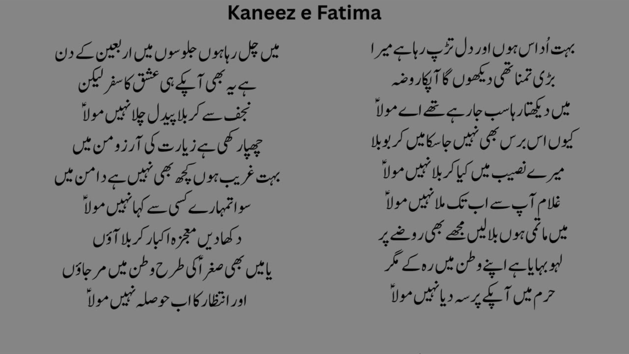 Mere Naseeb Main Karbala | in voice Syed Raza Abbas Zaidi | urdu lyrics