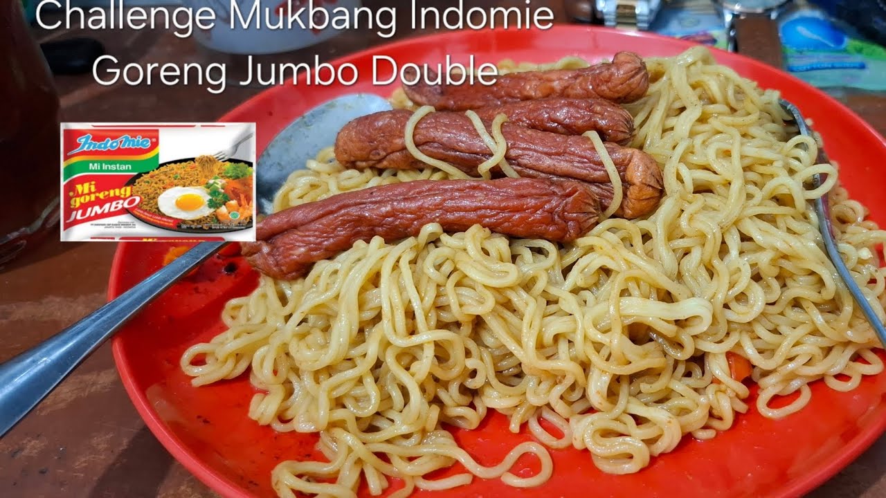 Challenge Mukbang Indomie Goreng Jumbo 2 Pcs #mukbang #indomie  #challenge #foodblogger