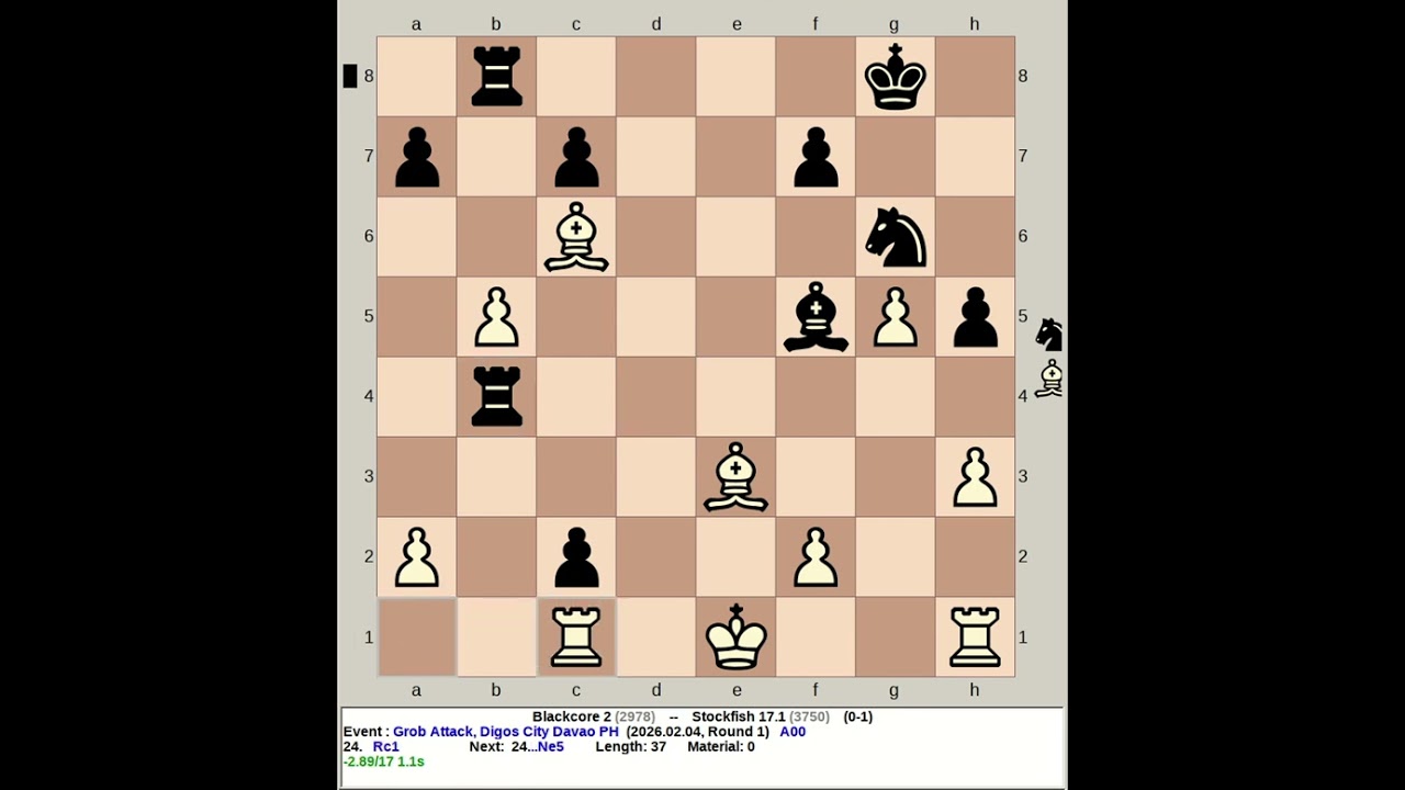 Blackcore 2 vs Stockfish 17.1 | Grob Attack #chess