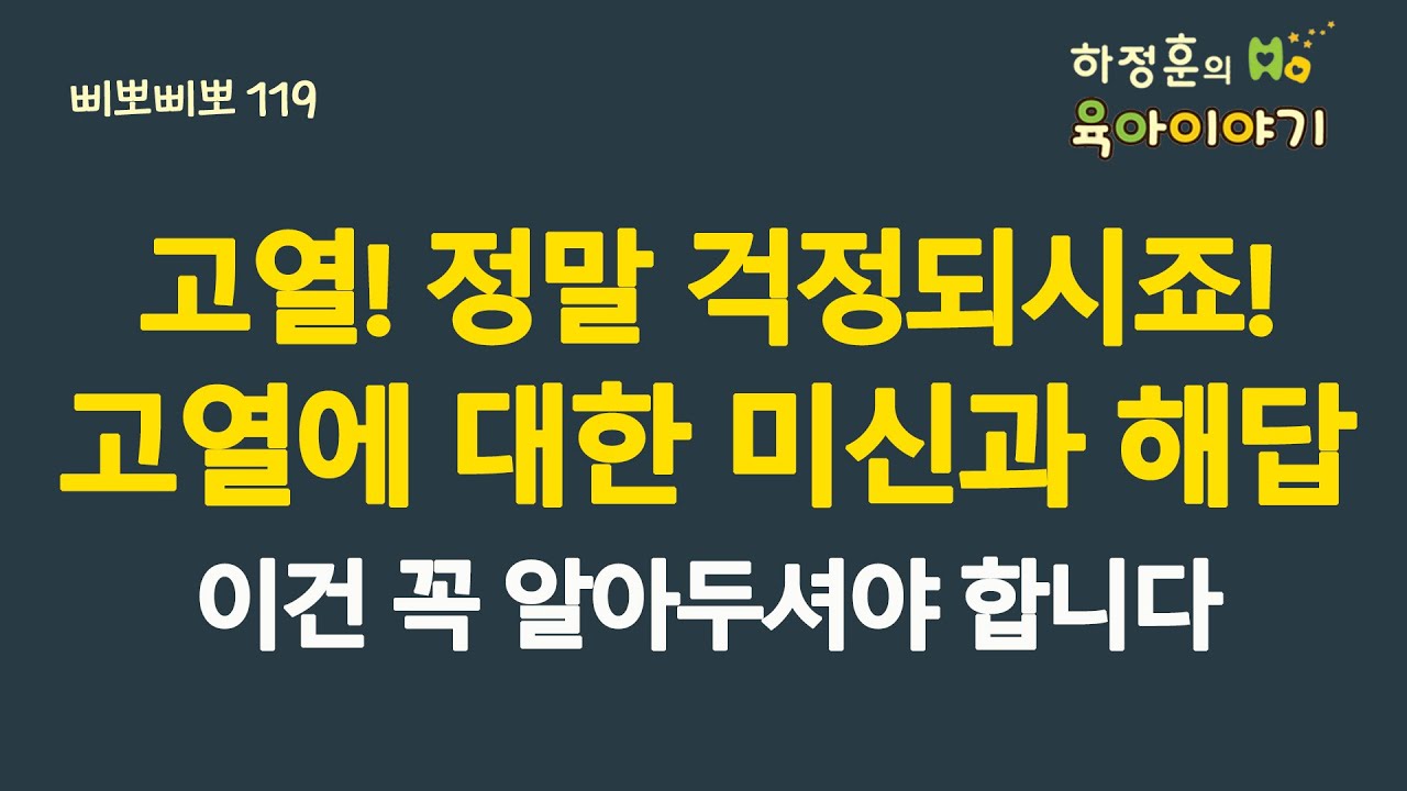 #549 고열!! 정말 걱정되시죠! 고열에 대한 미신과 해답! 이 정도는 꼭 미리 알아두셔야 합니다:소아청소년과 전문의 하정훈의 육아이야기(삐뽀삐뽀119소아과저자)