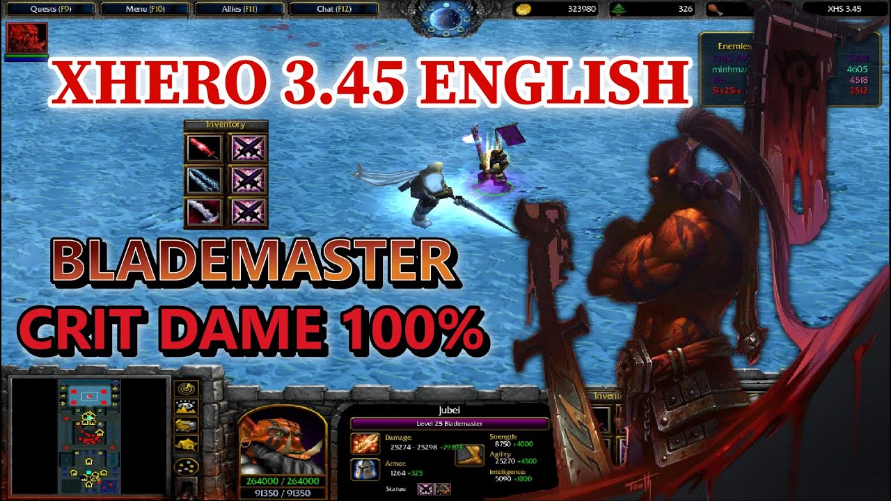X Hero Siege 3.45 English - Blademaster tỉ lệ 
