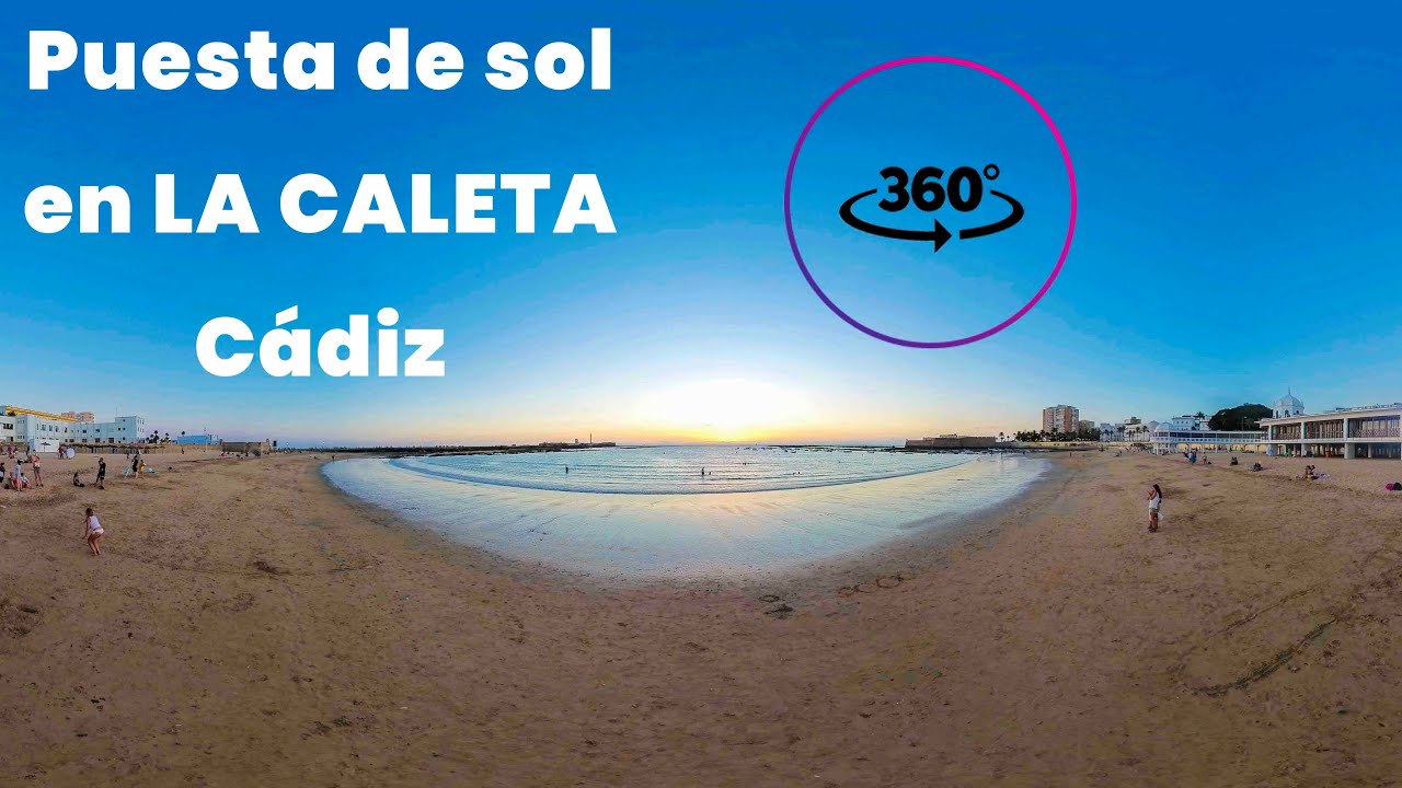 |360 GRADOS VR| Puesta de sol en la playa de La Caleta (Cádiz)