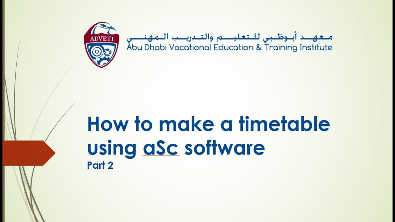 PROFESSIONAL DEVELOPMENT - How to make a timetable using aSc software (part 2)