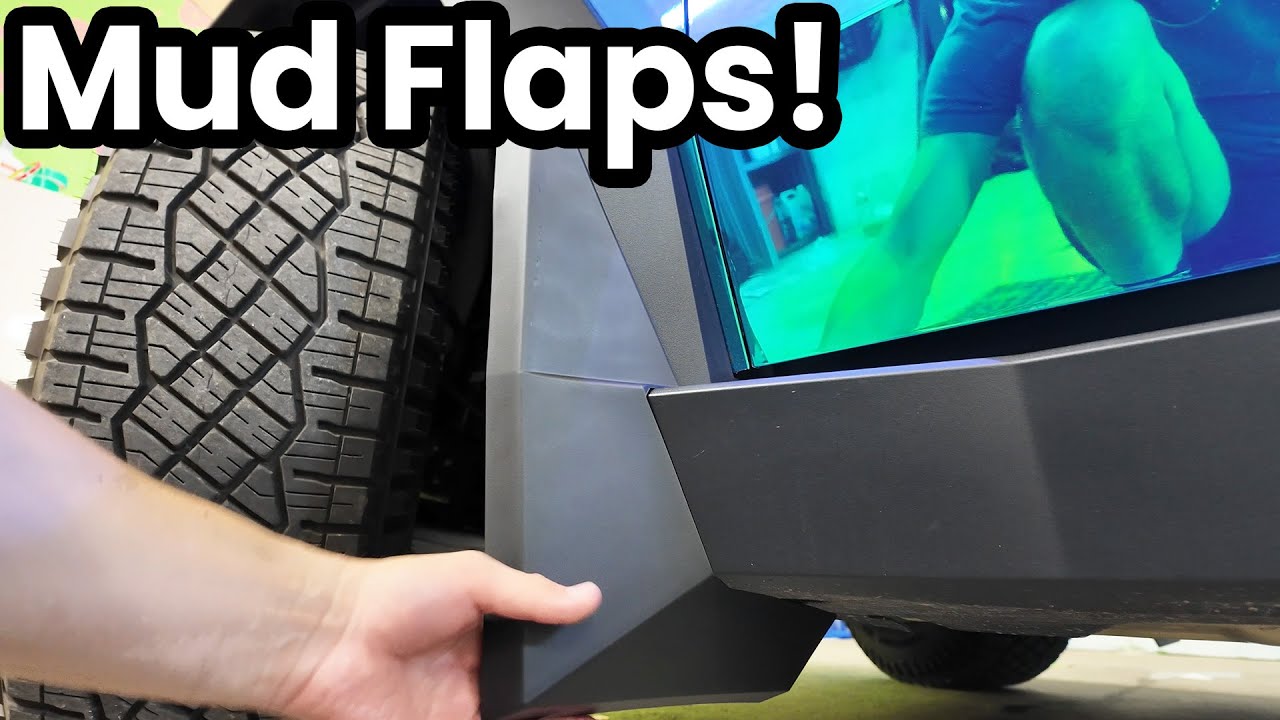 Cybertruck Mud Flaps Install from Teslaunch!