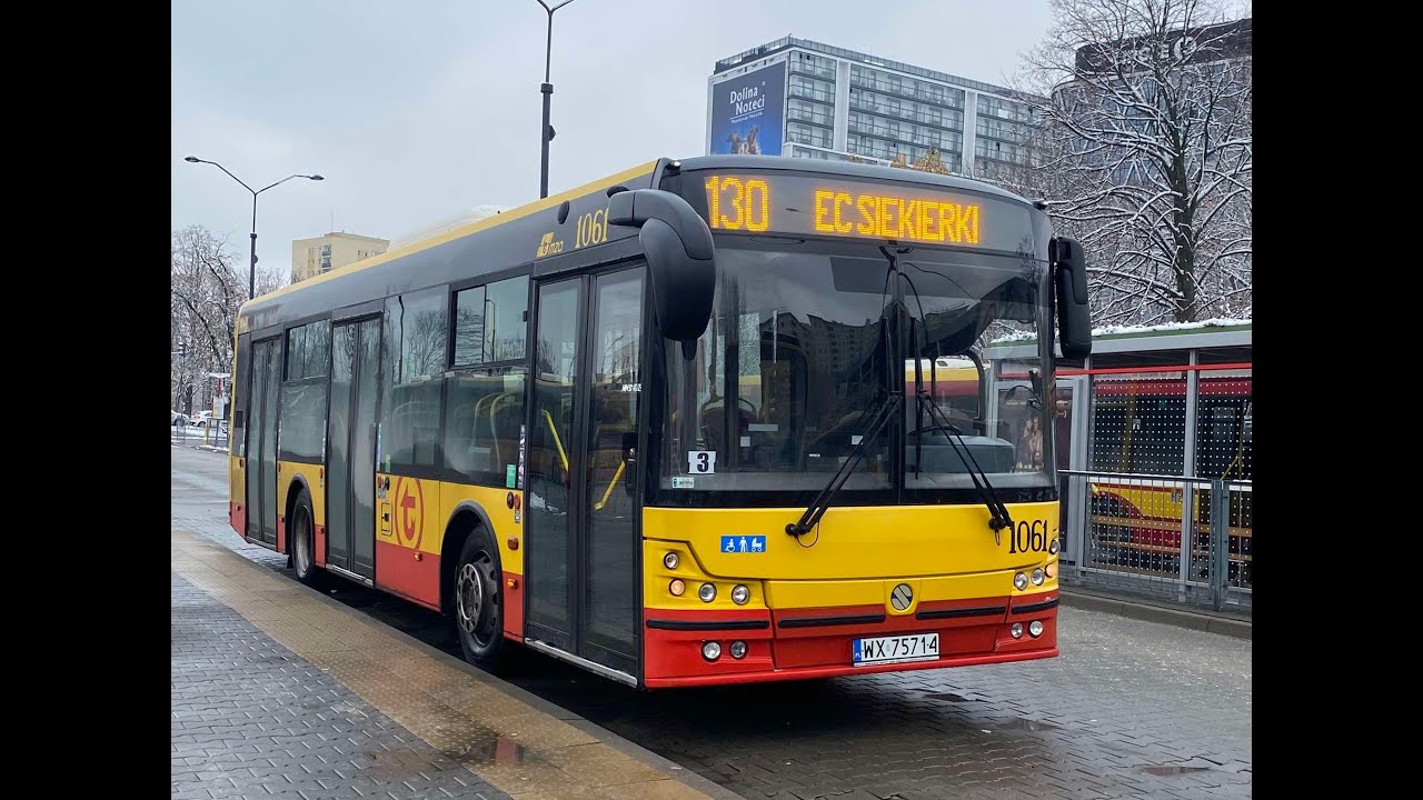 [2] Krotki przejazd linia 130 [1061] z Metro Wilanowska do Idzikowskiego (silniczek)