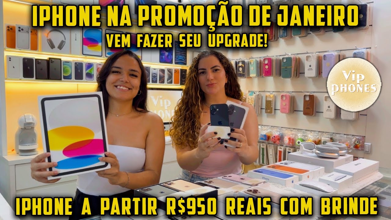 IPHONE A PARTIR R$950 COM BRINDE! IPHONE NA PROMOÇÃO DE JANEIRO! VEM FAZER SEU UPGRADE - VIP PHONES