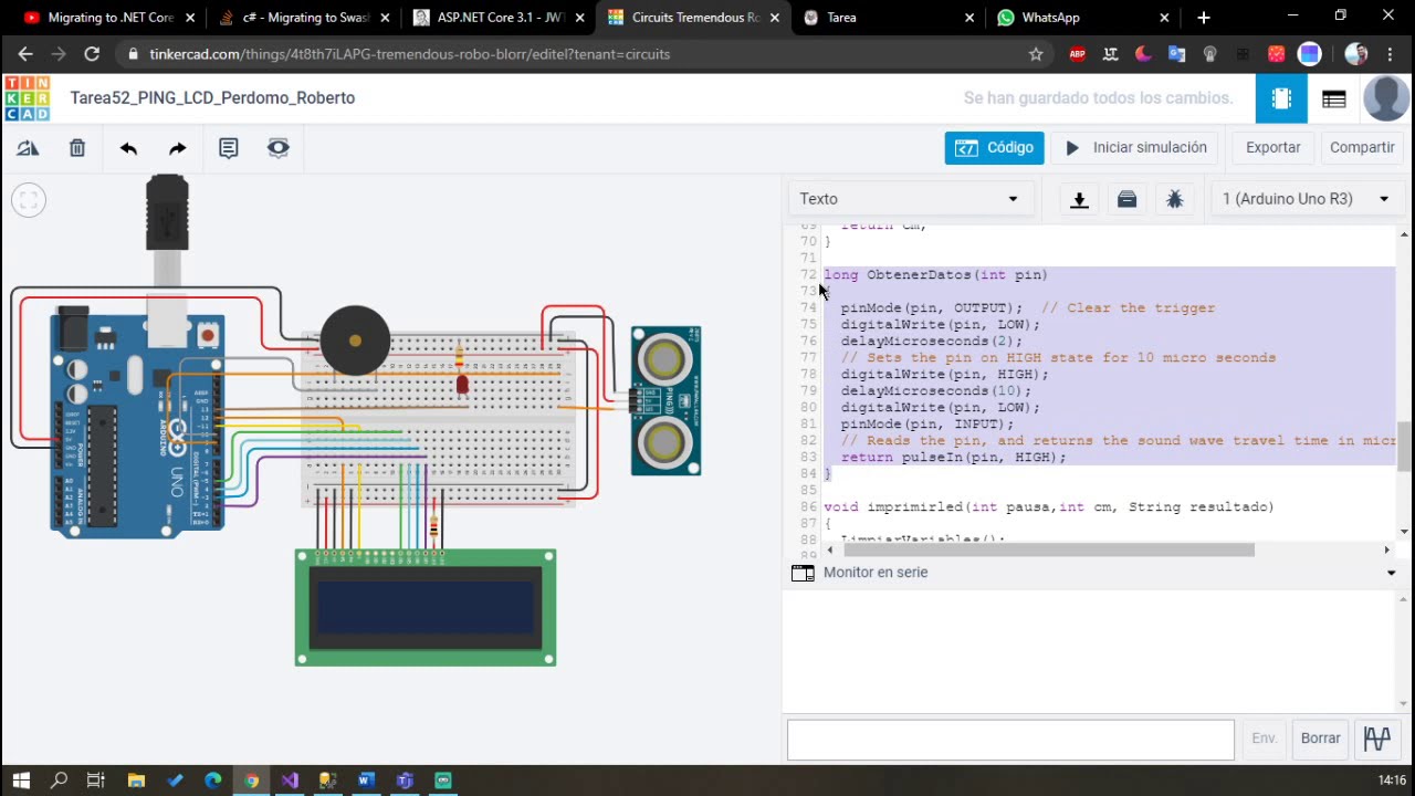 Detector de distancia con sensor de proximidad Arduino