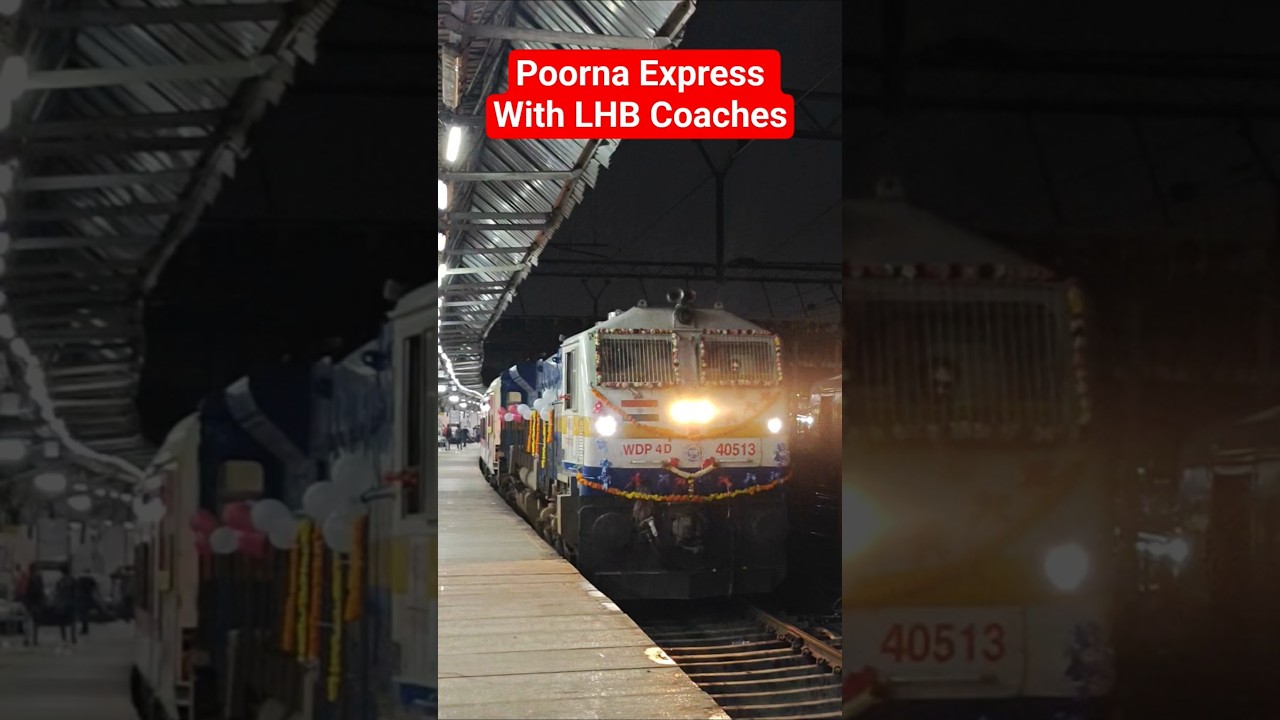 11097 : Poorna Express With New LHB Coaches & WDP4D Departing Pune #pune #wdp4d #ernakulam #lhb