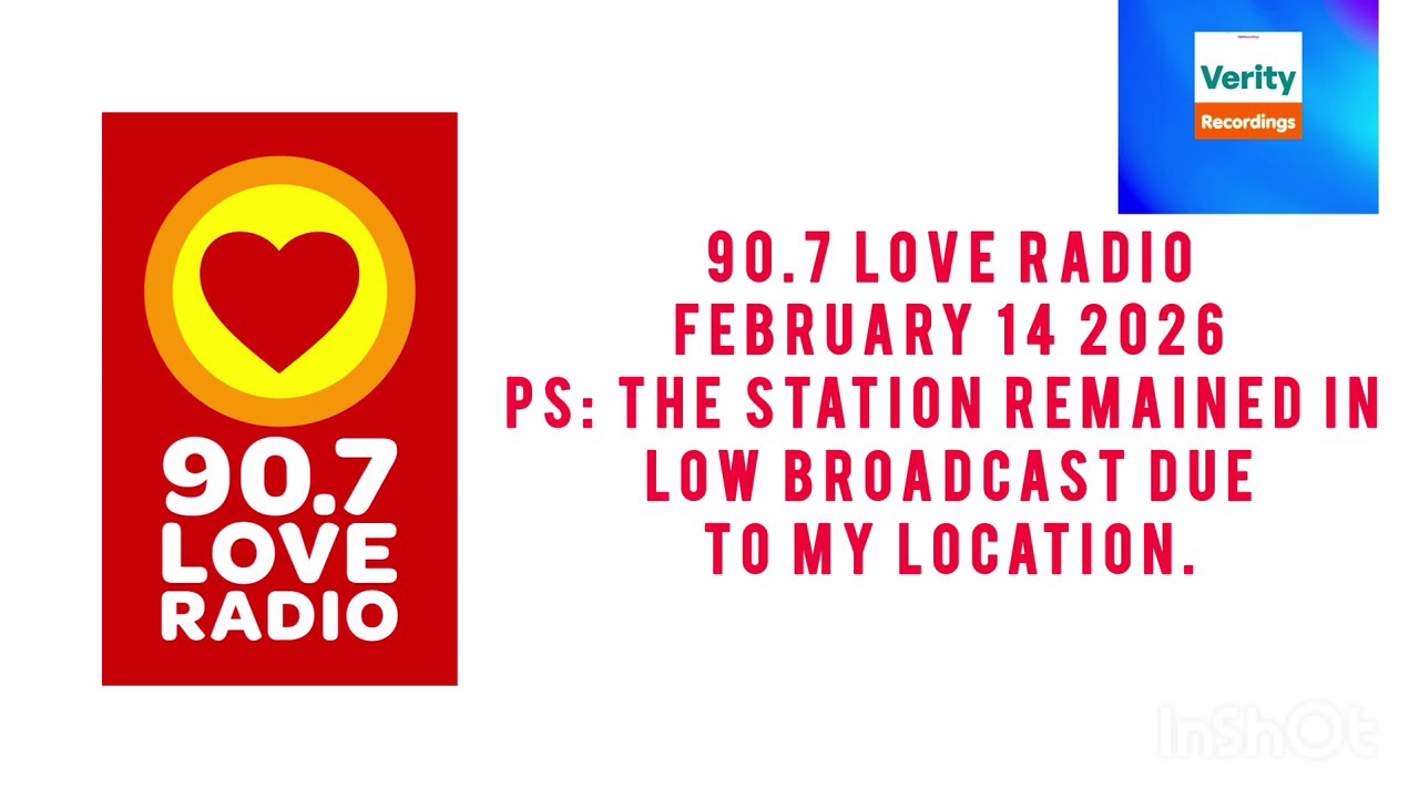 90.7 Love Radio DZMB Aircheck and Commercial Break - February 14, 2026