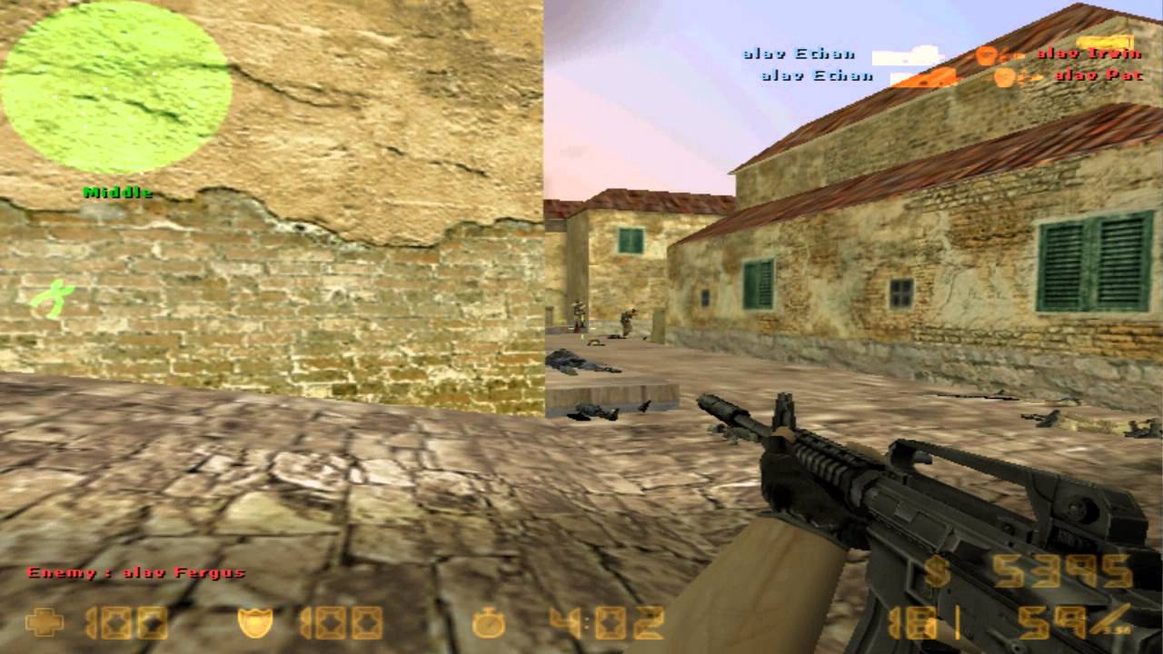 Counter Strike 1.6 easy with bots, inferno