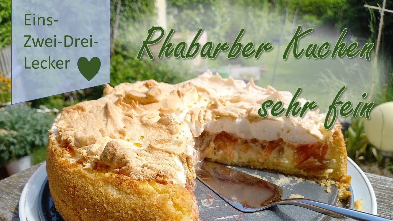 Lieblings Rhabarber Kuchen mit Schmand🥧❤ -Rezepte aus Bayern- ❤🥧schnell und einfach gemacht