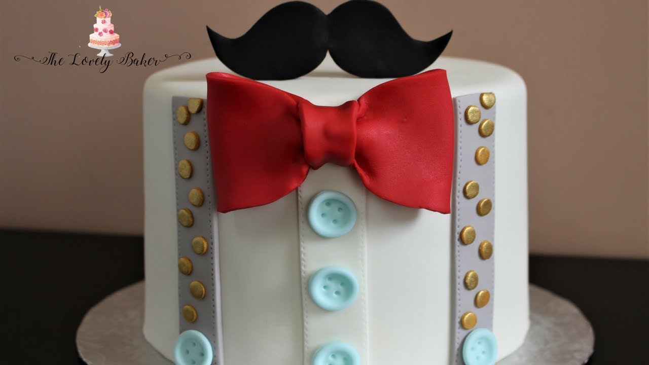 Father's Day Gentlemen's Bow Tie & Mustache Cake Tutorial