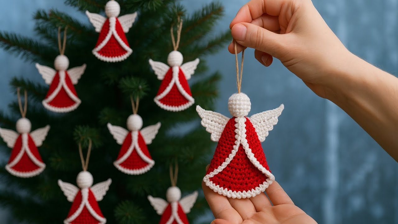 WOW🎄💫 Crochet CHRISTMAS Fairy Angel Ornament Pattern ❣️ EASY Crochet Xmas Tree Ornament Pattern 