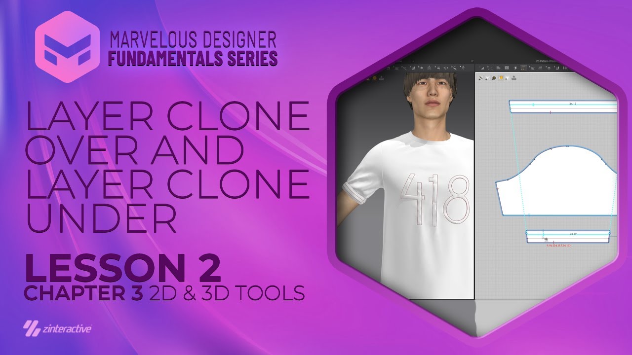 Клонирование слоёв сверху и снизу | Урок 2 | Глава 3 | Основы Marvelous Designer