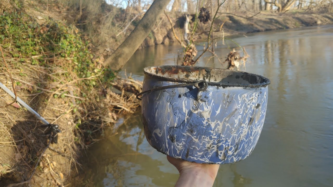 Walking the creek for treasure