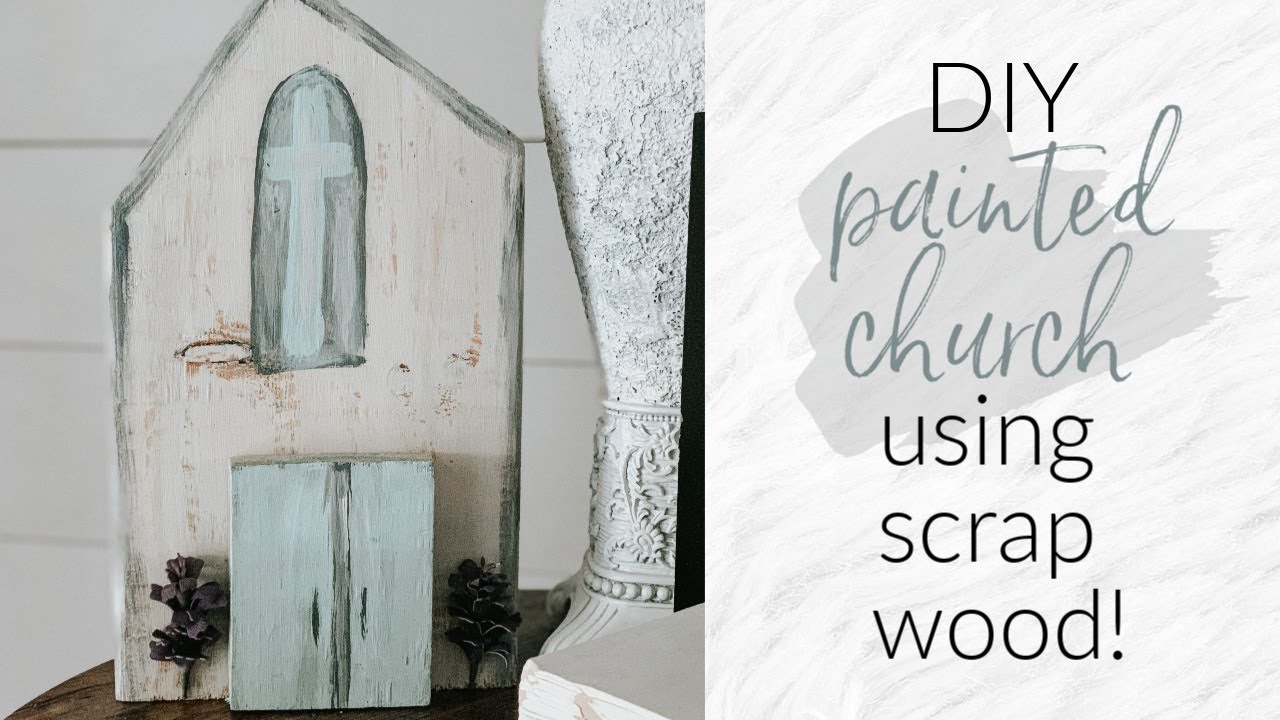 DIY Church Painting using SCRAP WOOD! ⛪