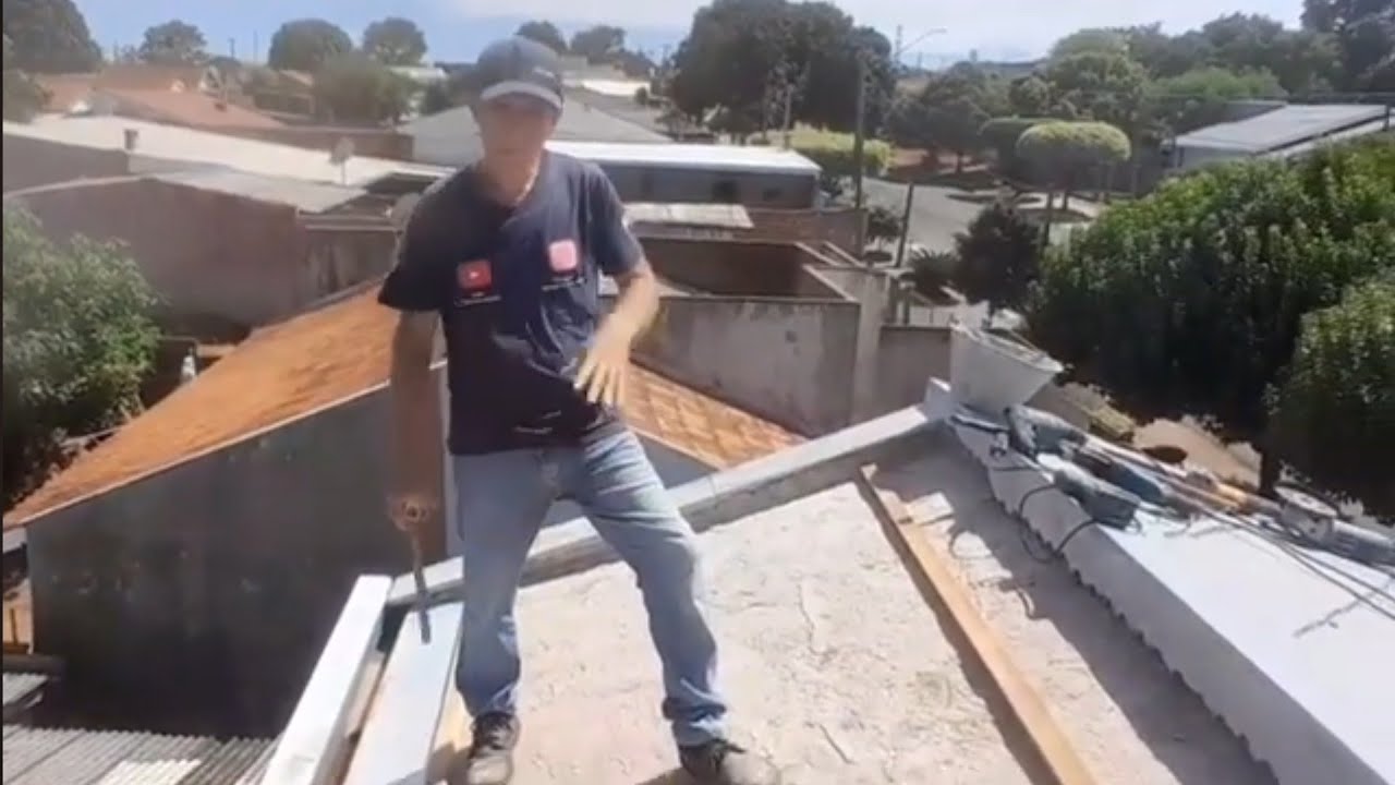 Como instalar telhas fibrocimento em laje inclinada. 