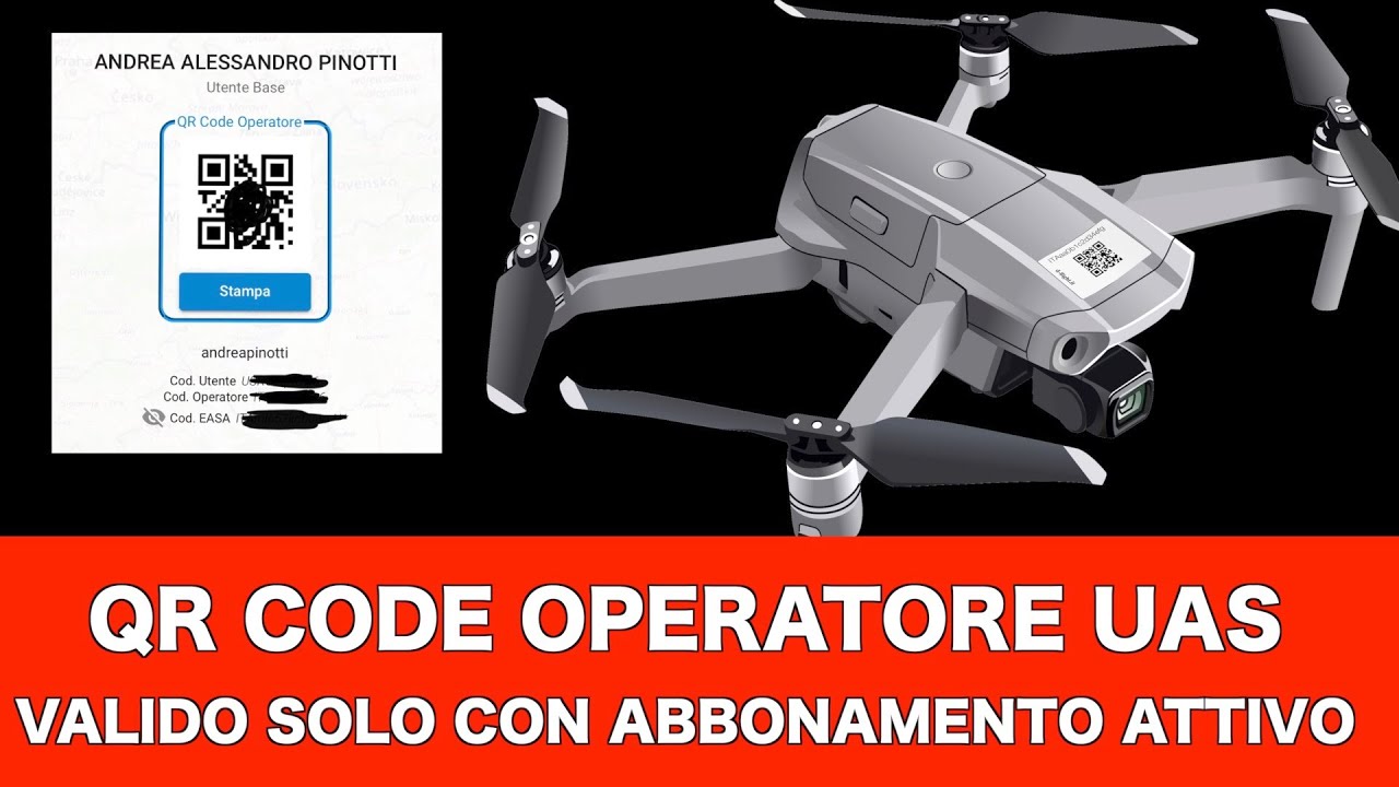 NUOVO QR CODE OPERATORE UAS VALIDO SOLO SE CON ABBONAMENTO ATTIVO