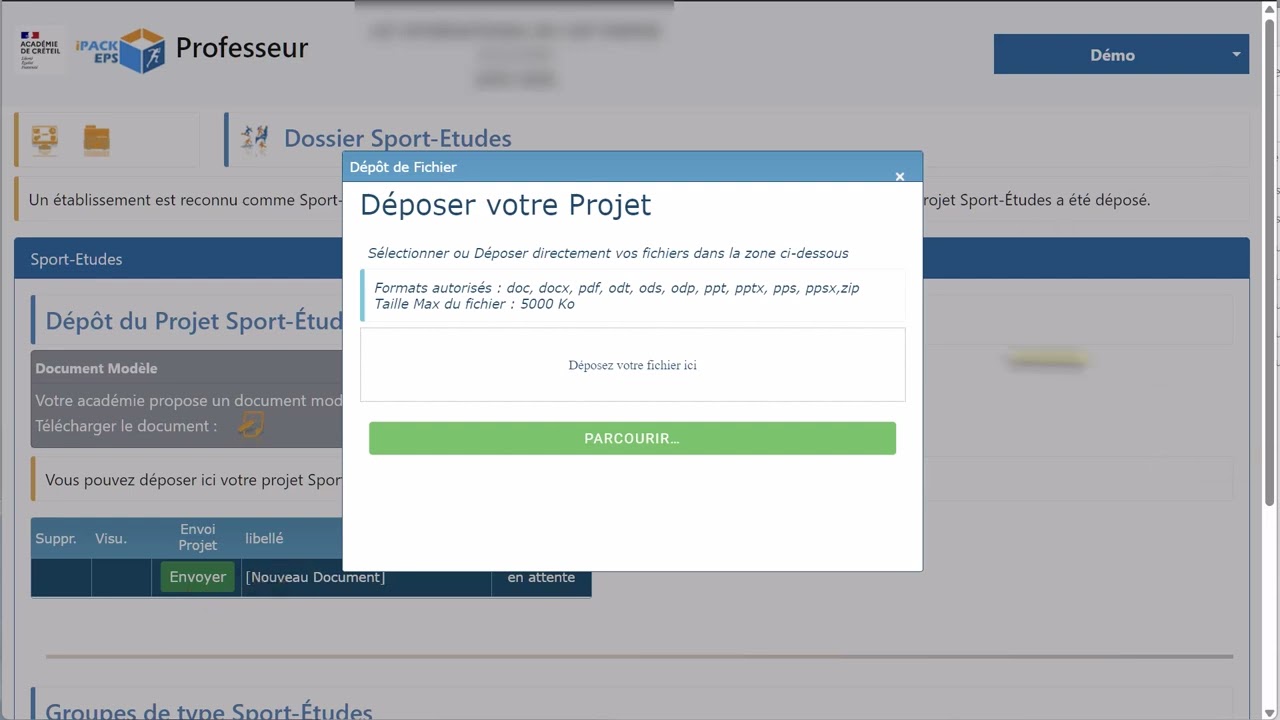 Configurer les Classes Sports-Études