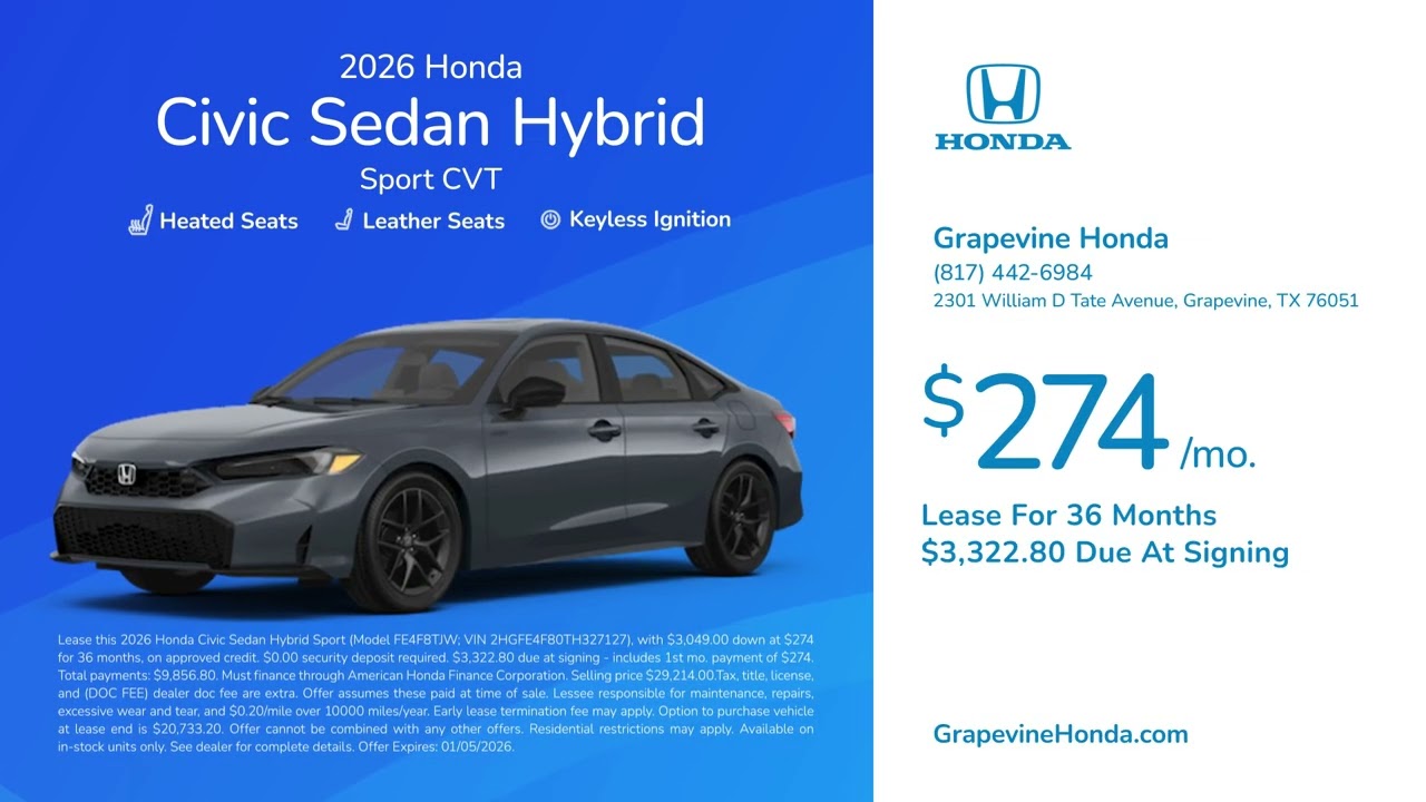 Honda Civic Sedan Hybrid 01/04/2026 6703110