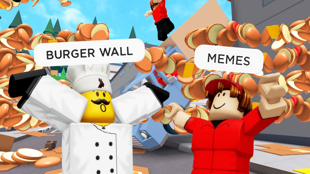 ROBLOX Cook Burgers Funny Moments Part 4 (MEMES) 🍔