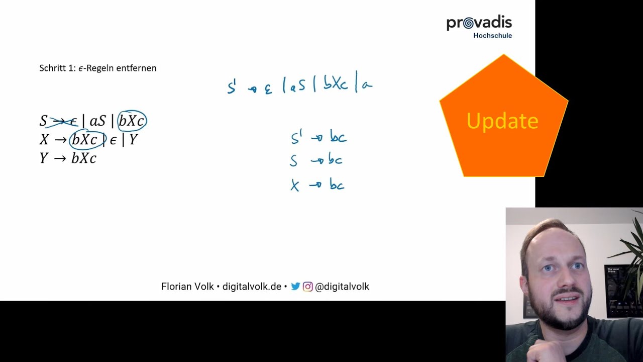 Werkzeugkasten Automatentheorie #07 - CF-Grammatik in Chomsky-Normalform (CNF) umwandeln (Update)