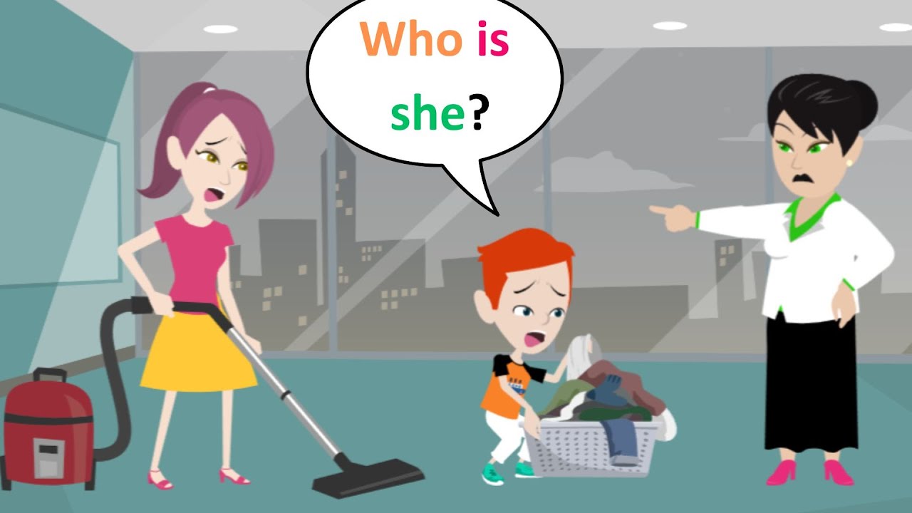 Miss Lori with black hair appears - English Comedy Animated - Lucas English