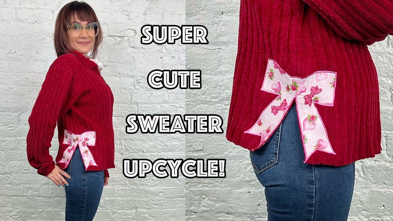 How To Add A Trendy Side Bow Applique To Any Sweater!