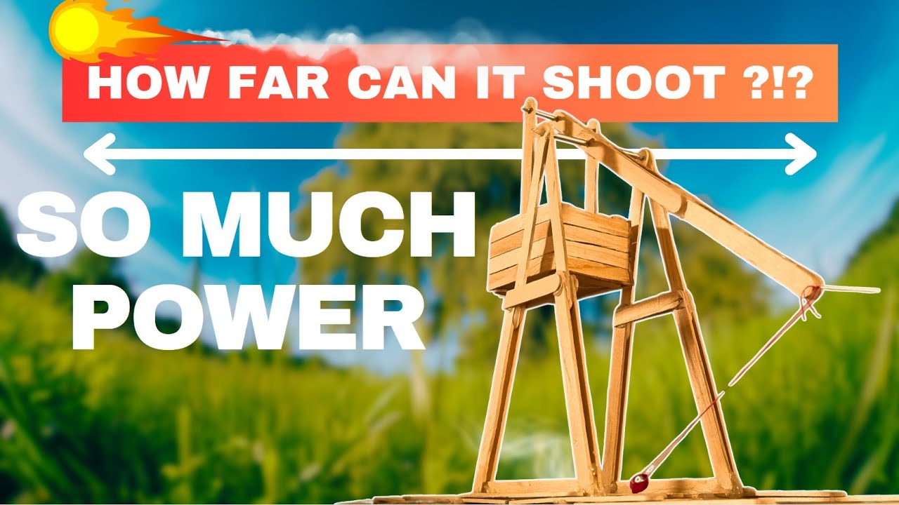 THE BEST CATAPULT! How to make a popsicle sticks TREBUCHET. (In under 30 minutes)