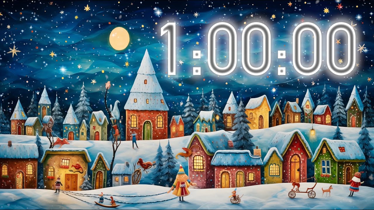 1 Hour Christmas Timer 🎵 with Music (4K) 🎄