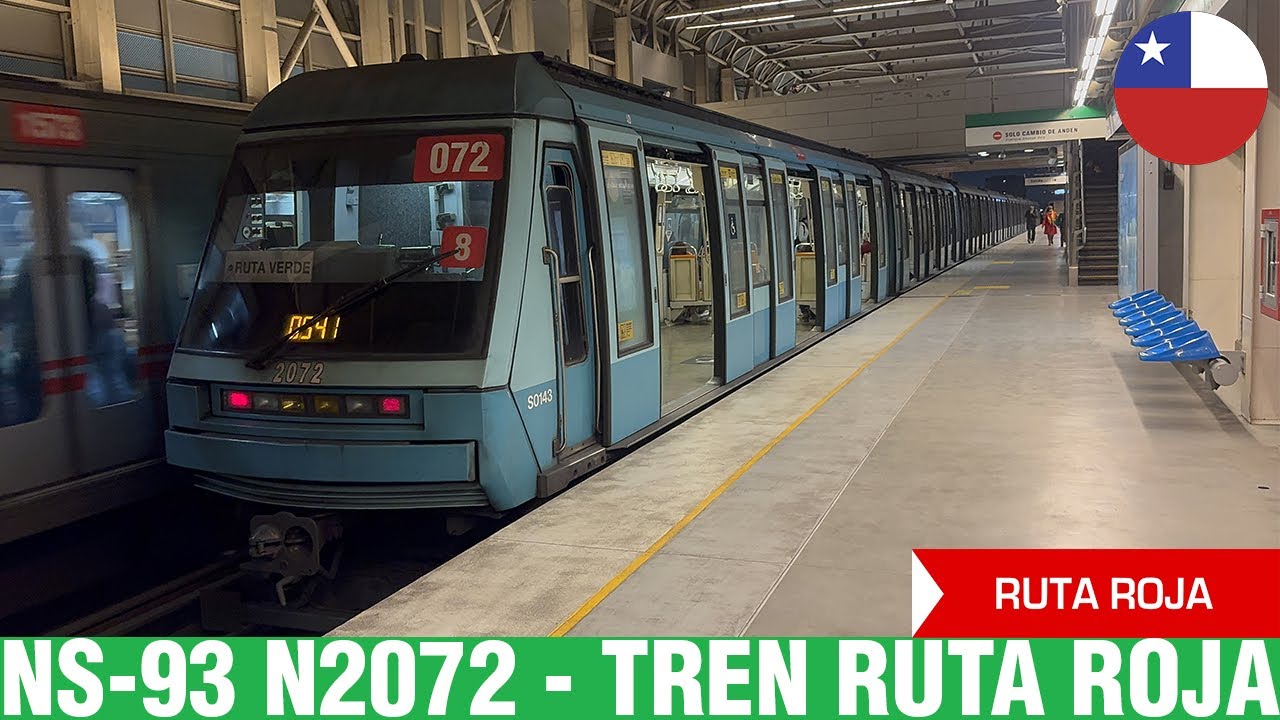 Metro De Santiago | NS-93 N2072 - Tren Ruta Roja interestacion Plaza de Maipú - Baquedano 