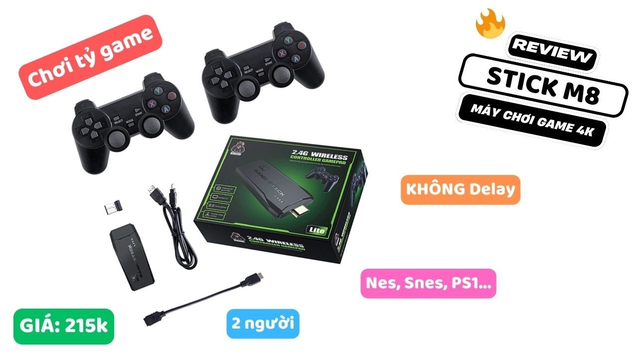 Chỉ 215K chơi TỶ GAMES với Máy Chơi Game Stick 4K M8