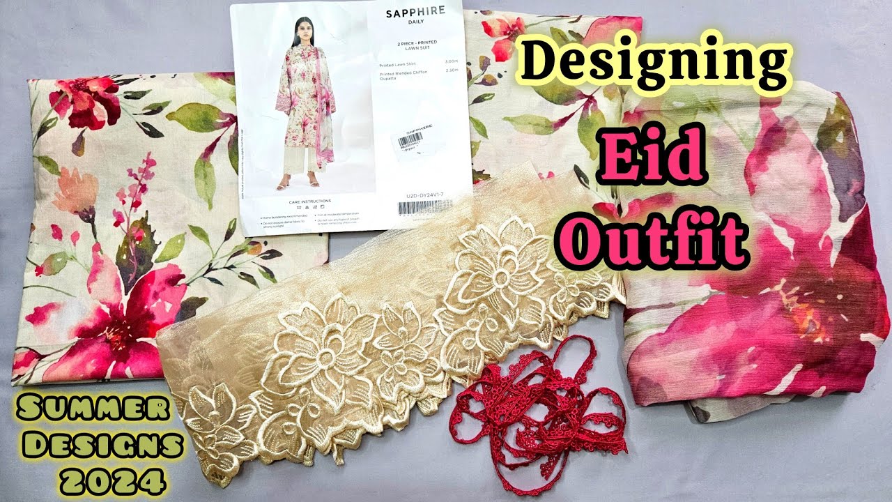 Eid dress designing ideas | Sapphire floral printed dress designing | Summer dress design ideas 2024