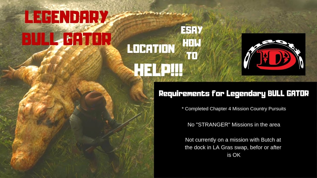Legendary BULL GATOR HELP!! Location and easy how to RDR2