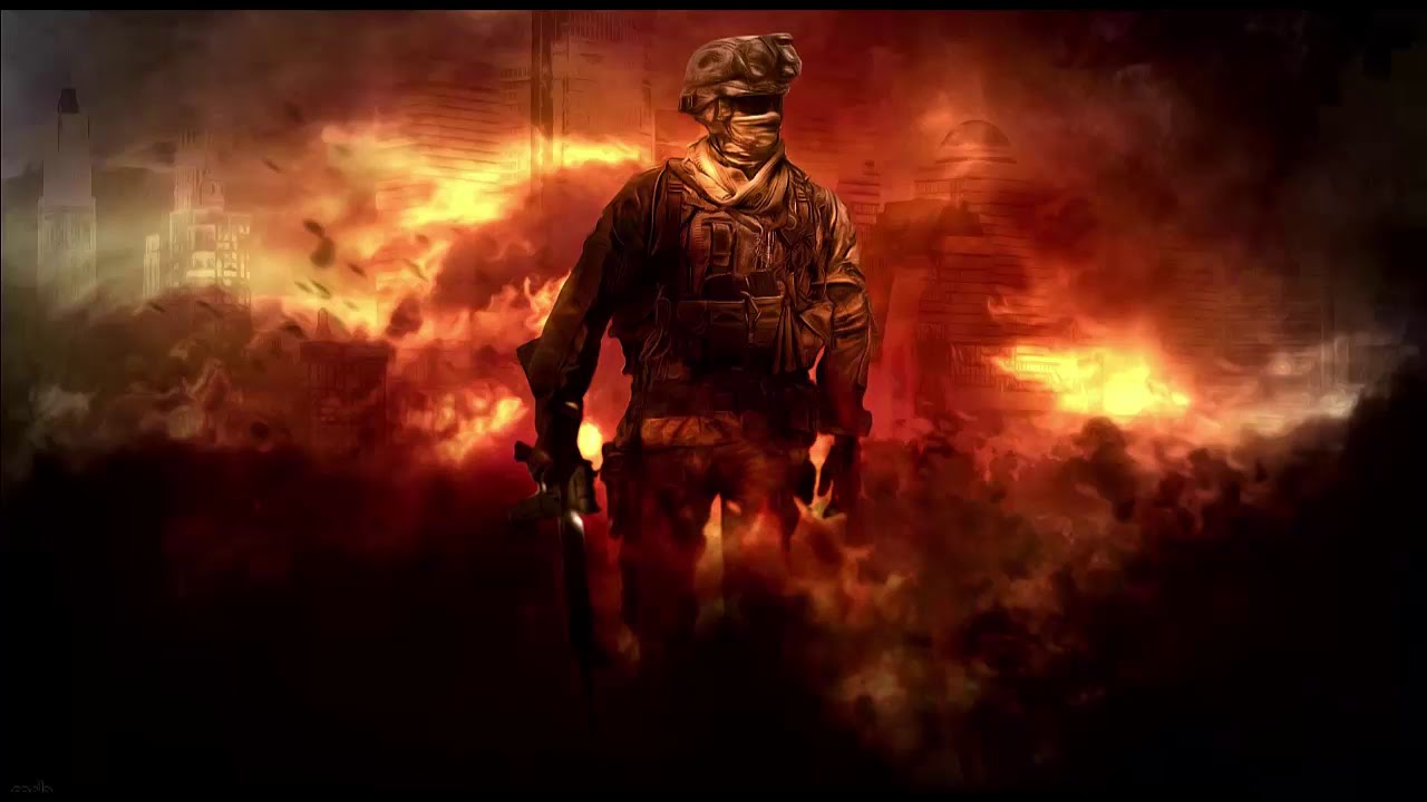 COD Modern Warfare 2 DC radio chatter with gunfire and wolverines soundtrack