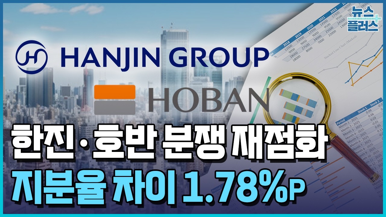 지분율 차이 단 1.78%p&hellip;한진-호반, 분쟁 재점화 / 한국경제TV뉴스