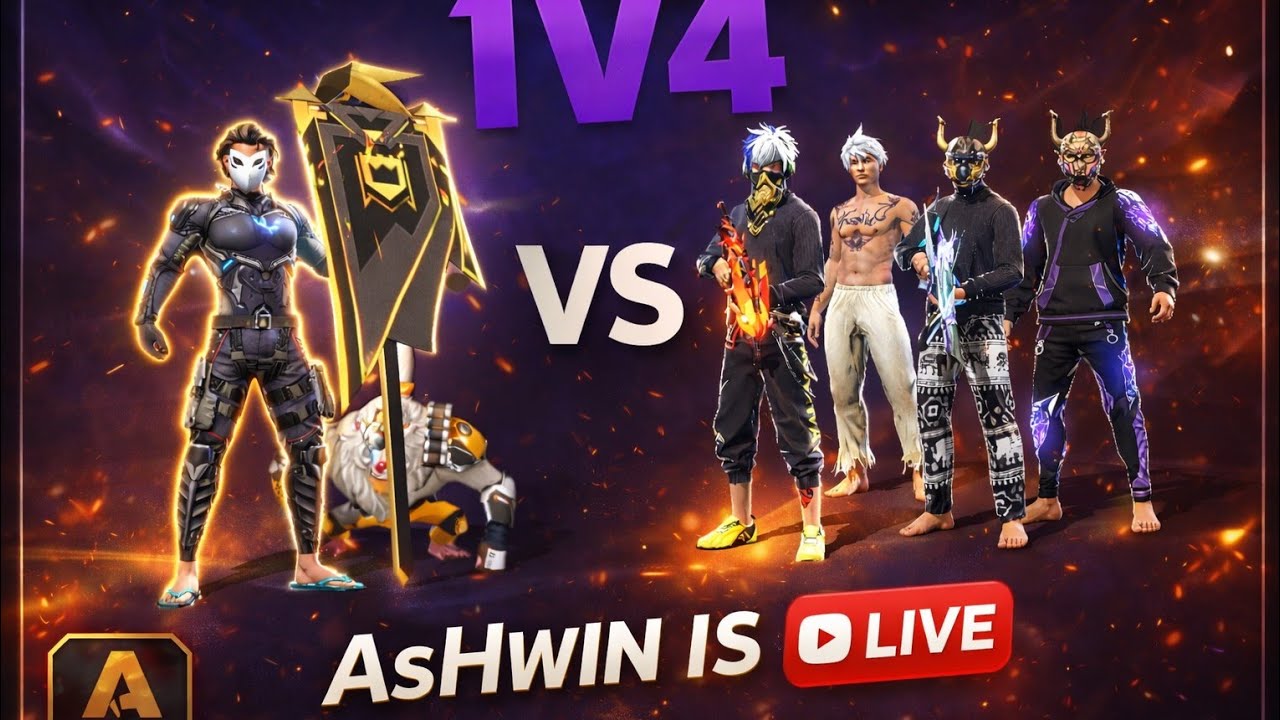 1 vs 4 || CUSTOM WITH PRO SUBSCRIBERS || FREE FIRE MAX || FULL DOMINATION ||