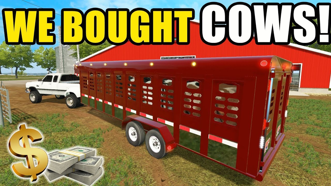 FARMING SIMULATOR 2017 | COMING HOME WITH A TRAILER LOAD OF COWS & NEW CHORE TRACTOR | EP #20