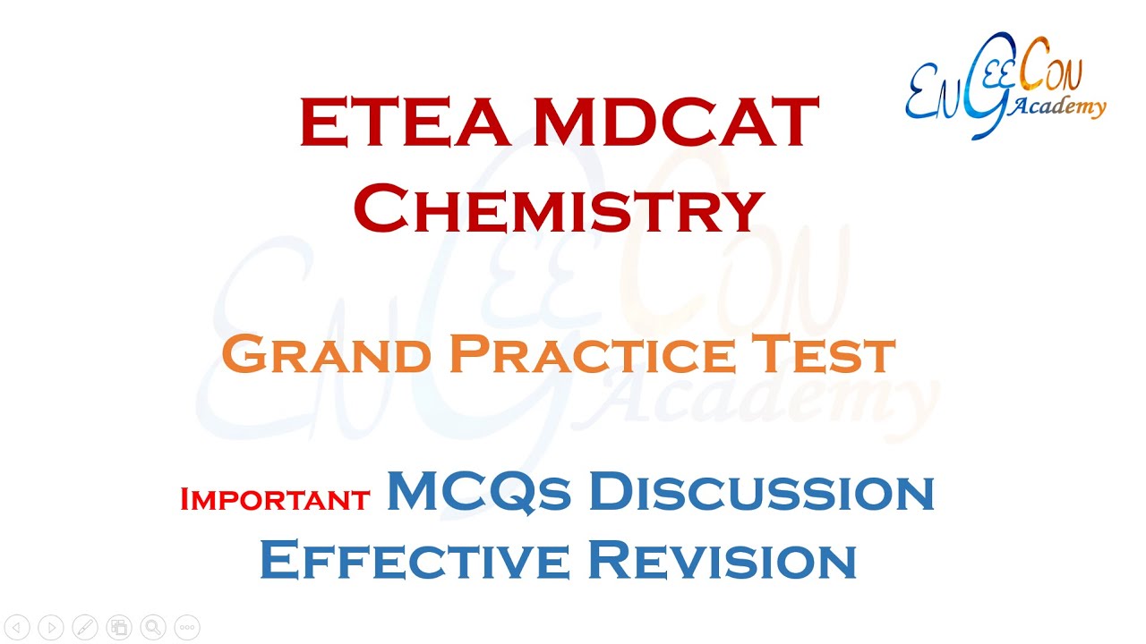 Chemistry ETEA MDCAT Grand Test Discussion