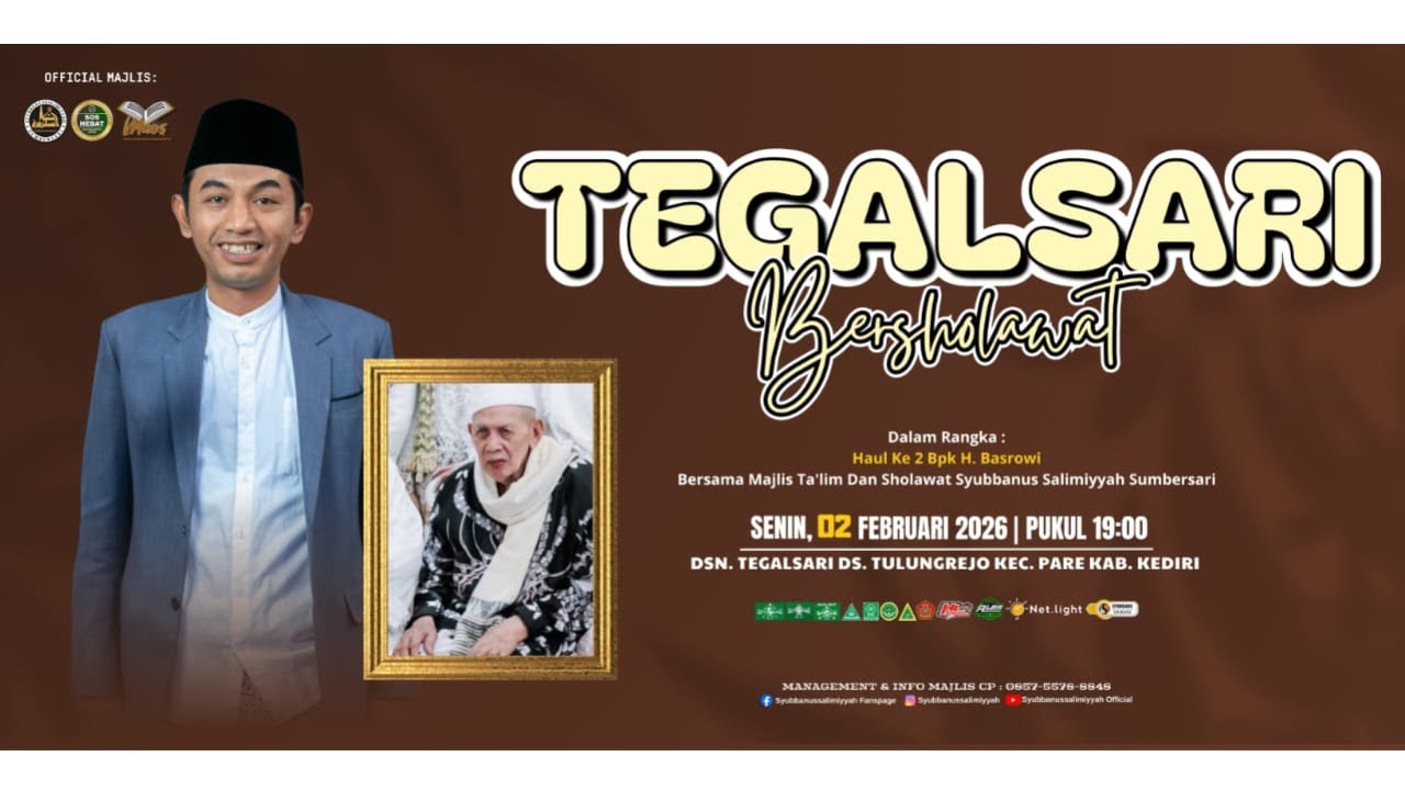 🔴TEGALSARI BERSHOLAWAT BERSAMA MAJLIS TA'LIM & SHOLAWAT SYUBBANUS SALIMIYYAH KEDIRI