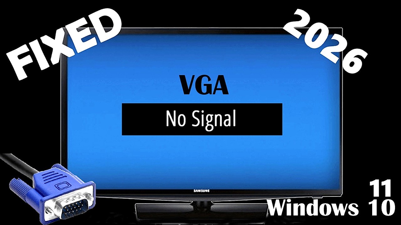 Как исправить проблему с отсутствием сигнала на мониторе через VGA-кабель?