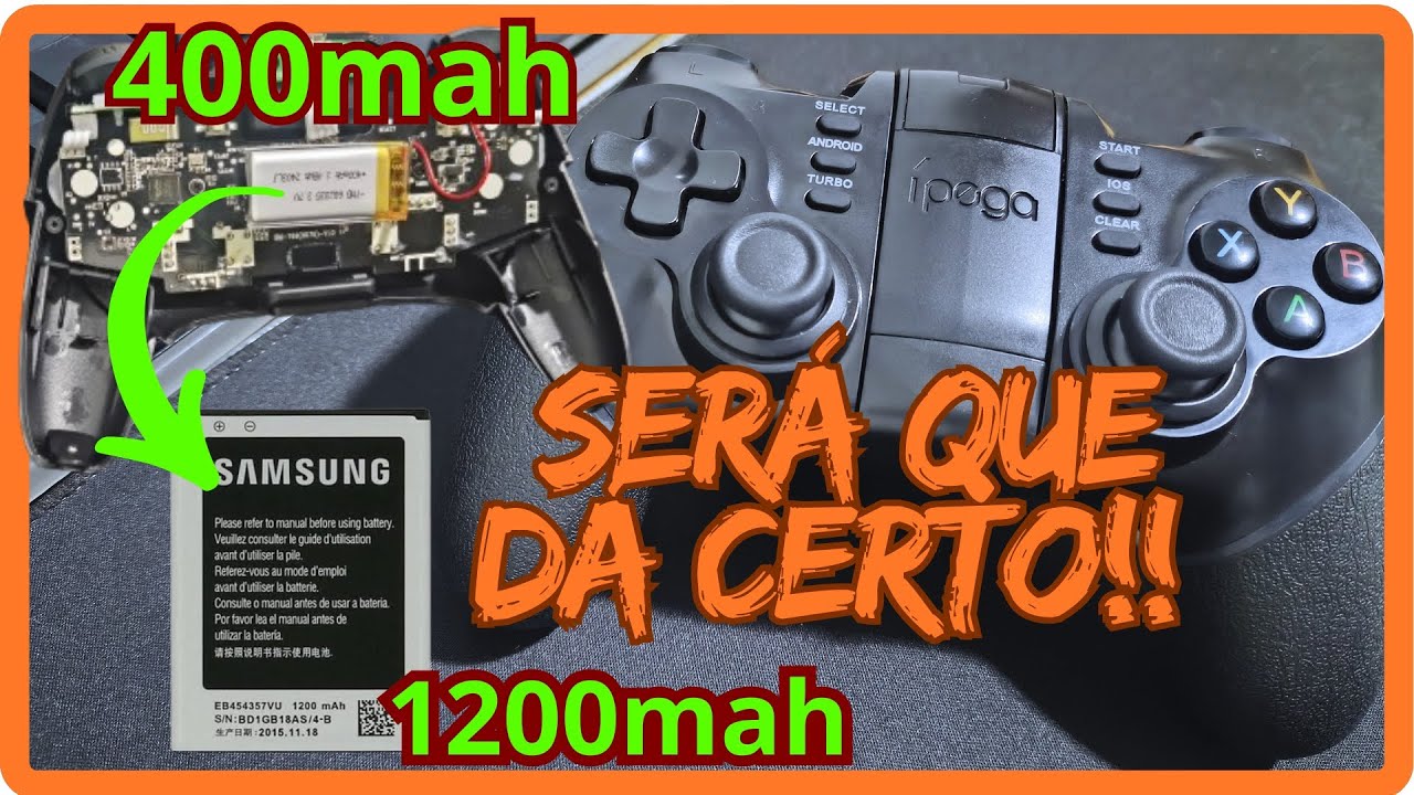 Controle ÍPEGA PG-9076 ou similar/ trocando bateria original de 400mah,por uma de 1200mah da SAMSUNG