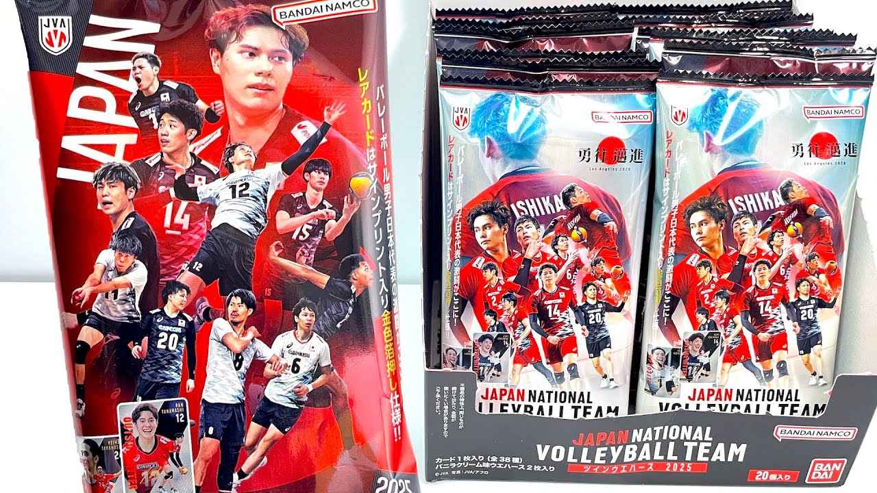 JAPAN NATIONAL VOLLEYBALL TEAM ツインウエハース 2025『1BOX 開封』バレーボール男子日本代表 石川祐希 西田有志 髙橋藍 小川智大 食玩 candy toys