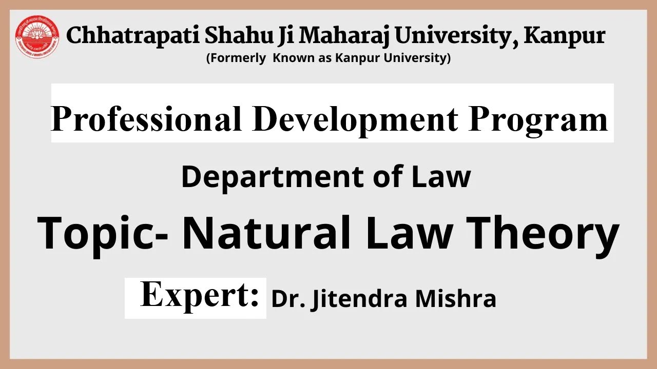 Natural Law Theory | Department of Law | CSJMU Kanpur