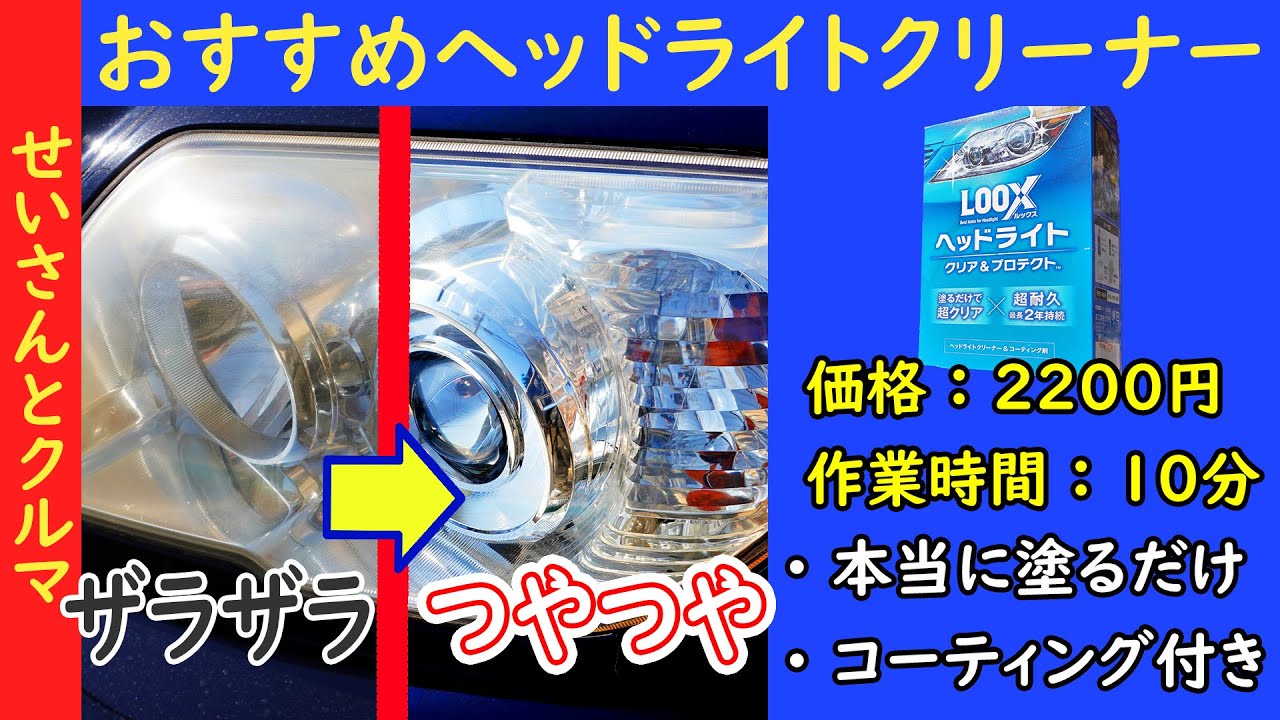 たった10分で黄ばみが取れてコーティングも出来る！LOOX（ルックス）ヘッドライトクリア＆プロテクトをじっくりレビューするよ