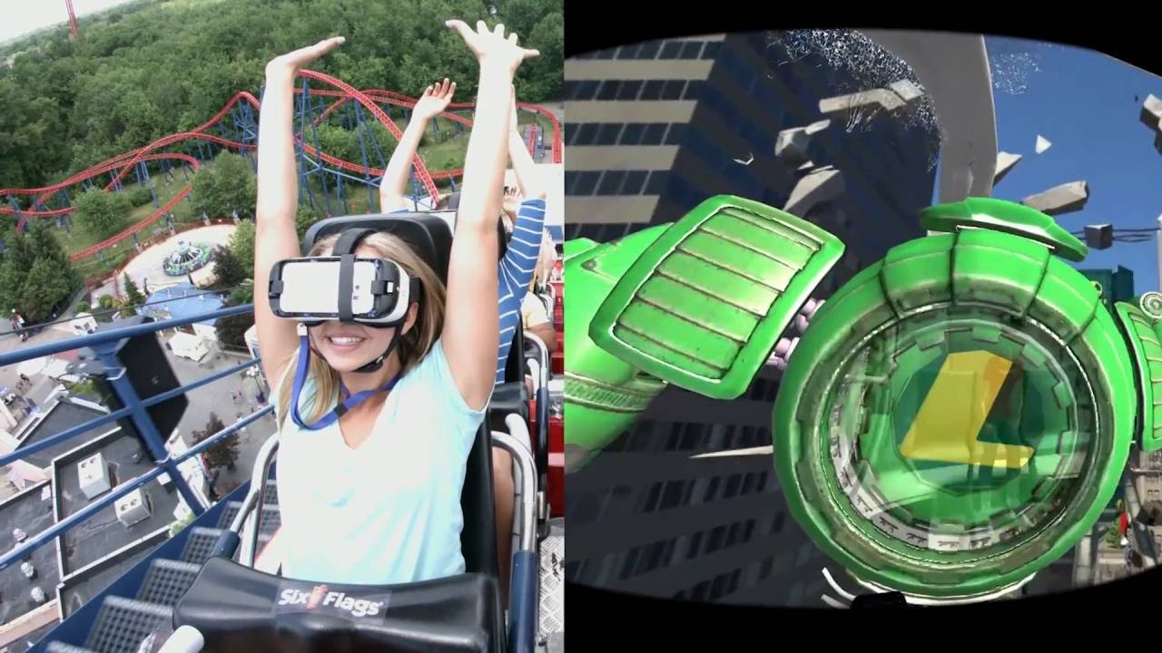 Superman The Ride VR coaster at Six Flags New England.