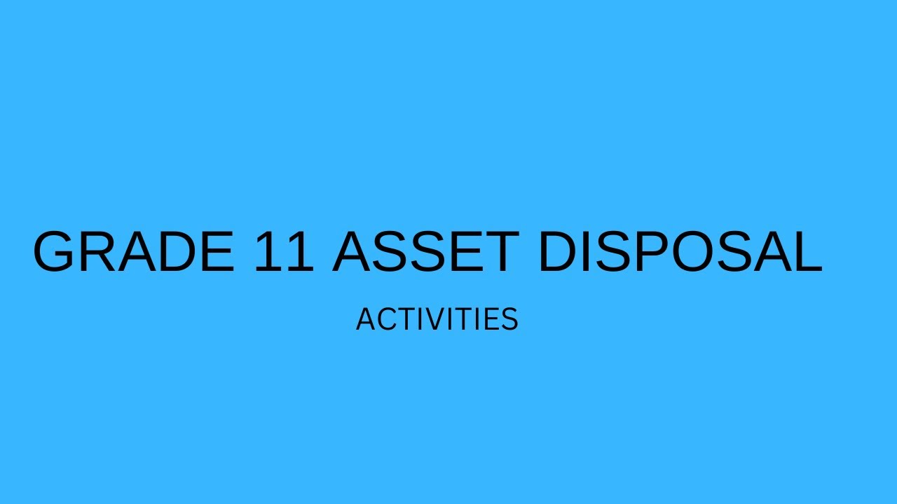 Grade 11 asset disposal activities