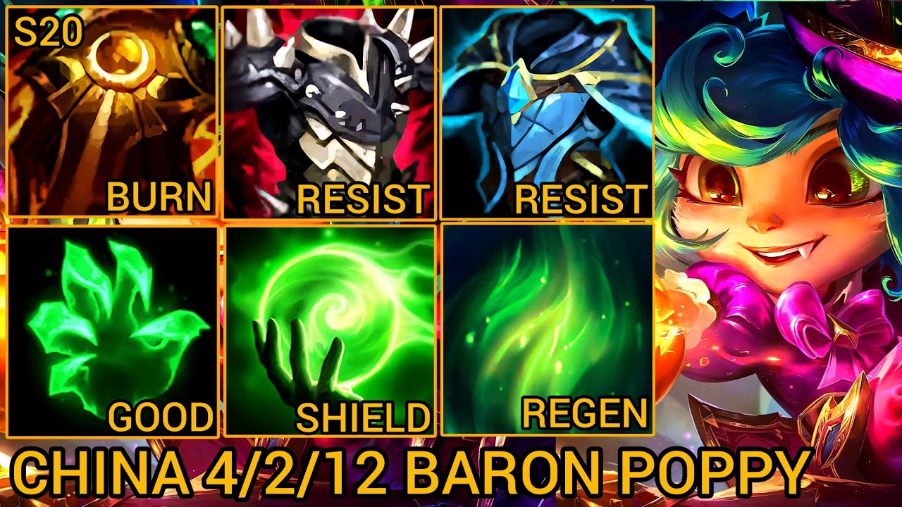 Poppy Baron Lane Solo Q Rating A 4/2/12 - China Wild Rift New Meta Build & Runes By Tiarty
